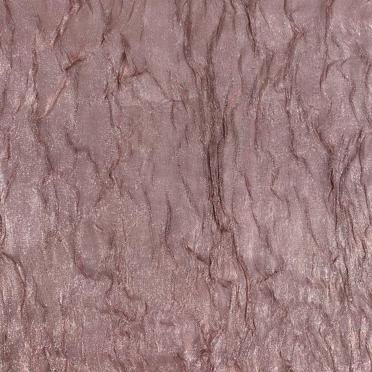 Metallic Creased Satin - Antique Pink Warp, Mushroom Weft