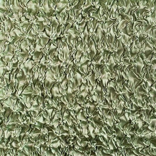 Daisy Smocked Satin - Light Green