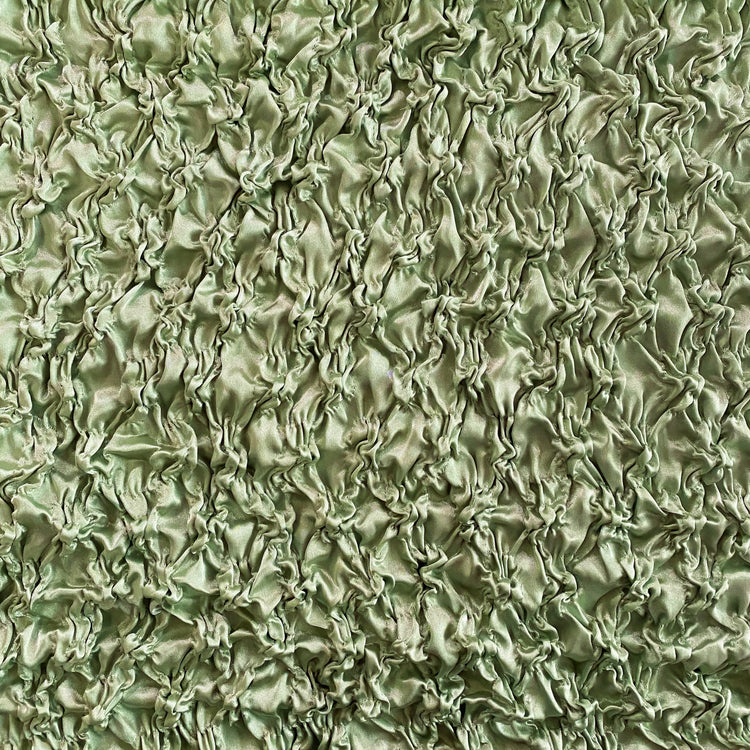 Daisy Smocked Satin - Light Green