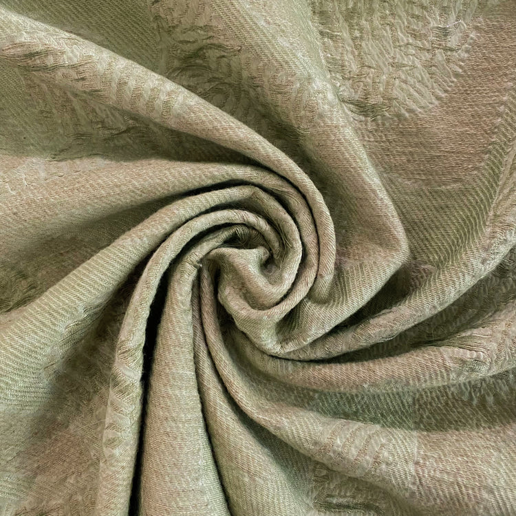 Abstract Swirls Yarn Float Jacquard - Military Green