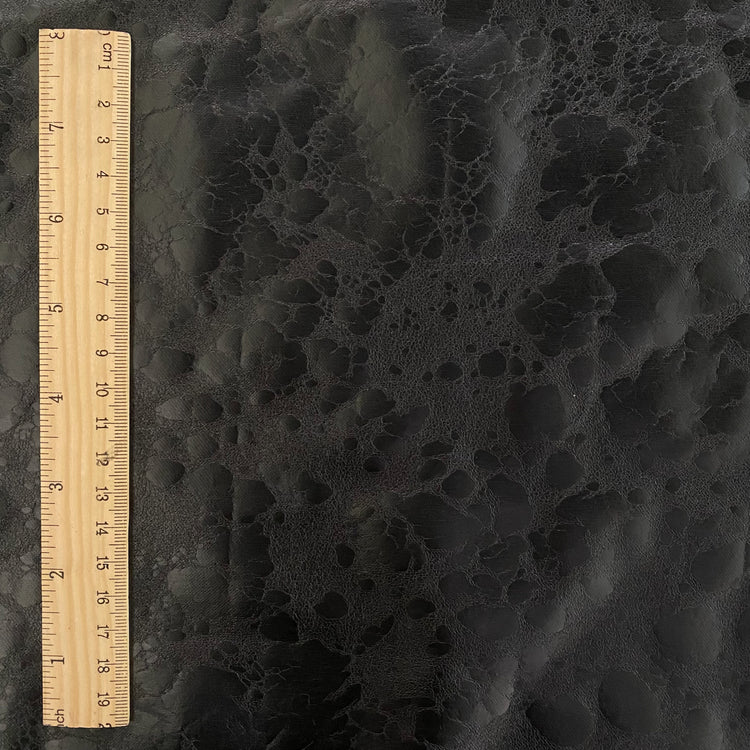 Bubble Textured PU Coated Cotton - Black/Saddle Brown