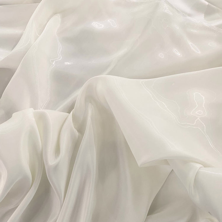 Fabric Lab Exclusive - Satin Backed Liquid Shimmer - White