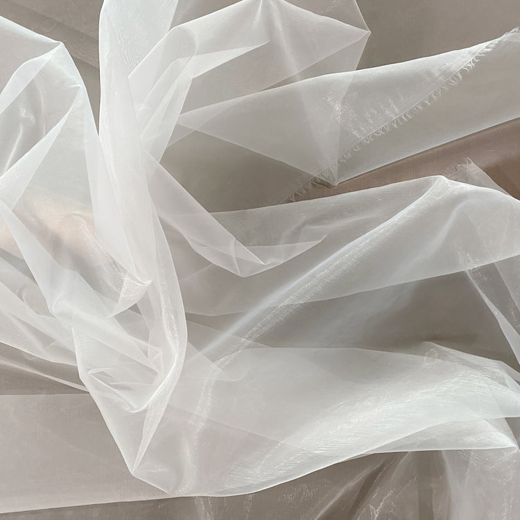 Liquid Steel Organza - White