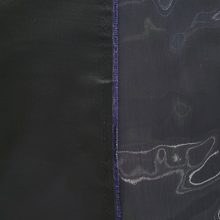 Fabric Lab Exclusive - Satin Backed Liquid Shimmer - Dark Grey Blue