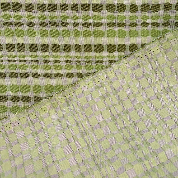 Organic Check Cotton/Poly - Olive/Pale Green