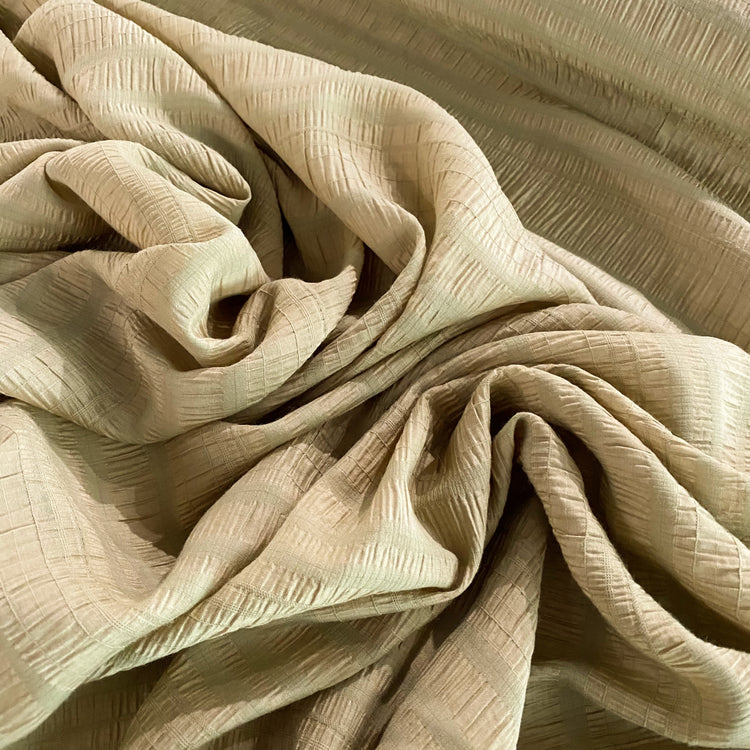 Ruche Striped Seersucker - Olive / Khaki