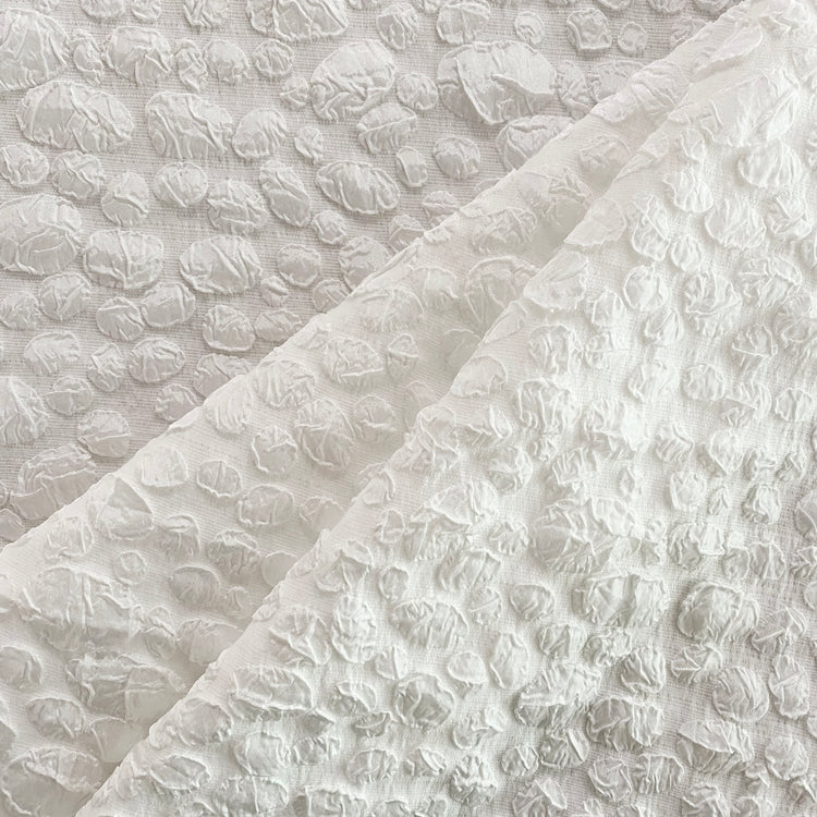 Crinkle Pebble Cloqué - White