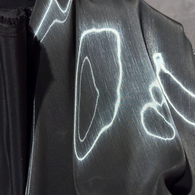 Fabric Lab Exclusive - Satin Backed Liquid Shimmer - Black