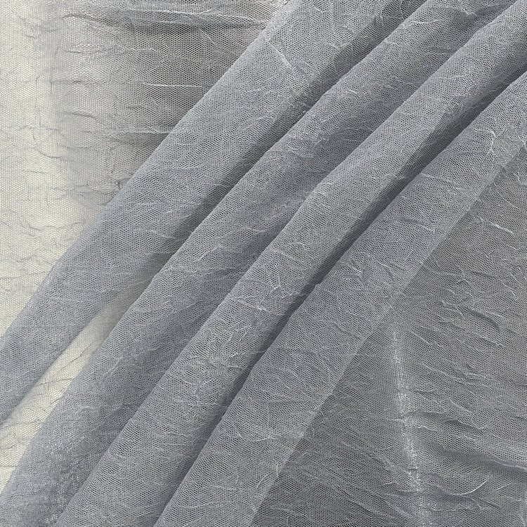 Wrinkle Textured Tulle - Light Slate Grey