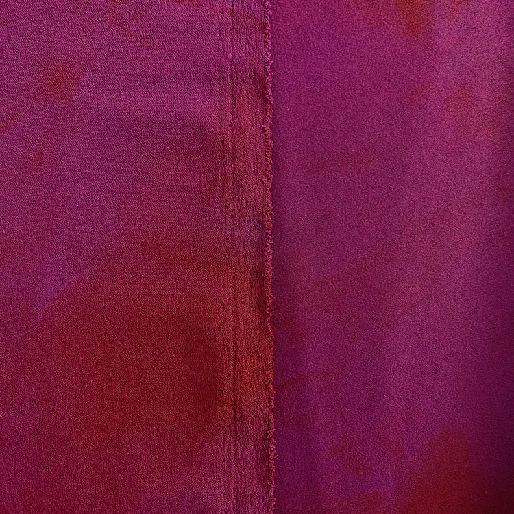 Abstract Shibori Satin Back Crepe - Dark Magenta / Crimson