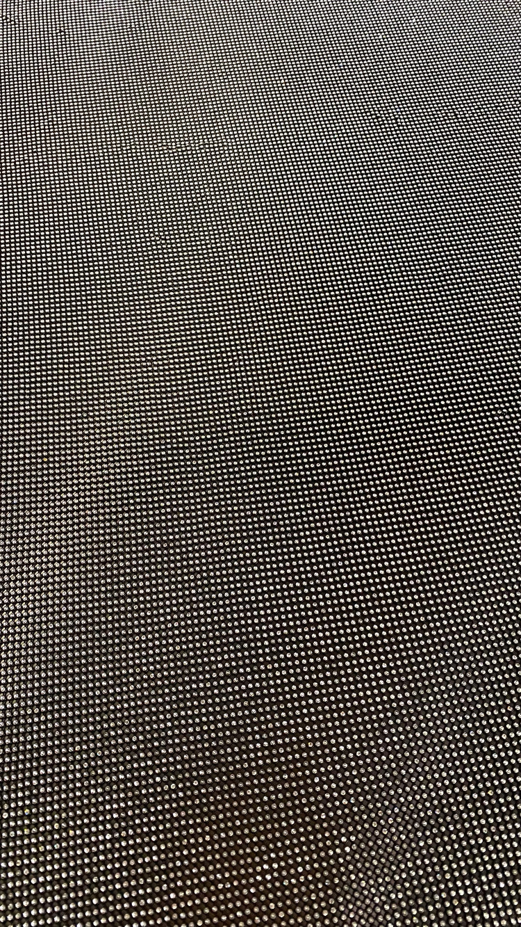 Rhinestone Mesh - Black/Clear Gems