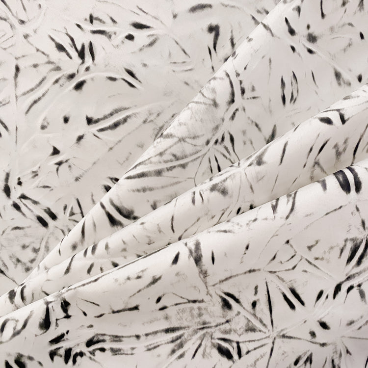 Burnished Bonded Embossed Taffeta - White / Black