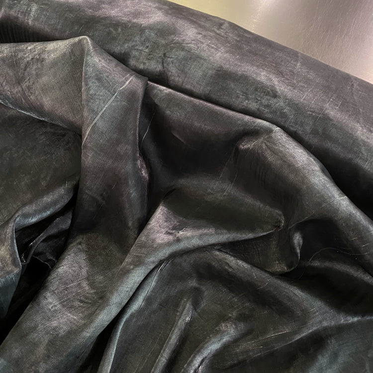 Tarnished Corroded Metallic Organza - Steel / Gunmetal