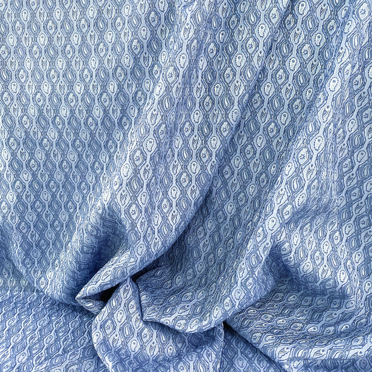 (Remnant) Raised Geometric Jacquard - Lavender/Blue - 0.95m