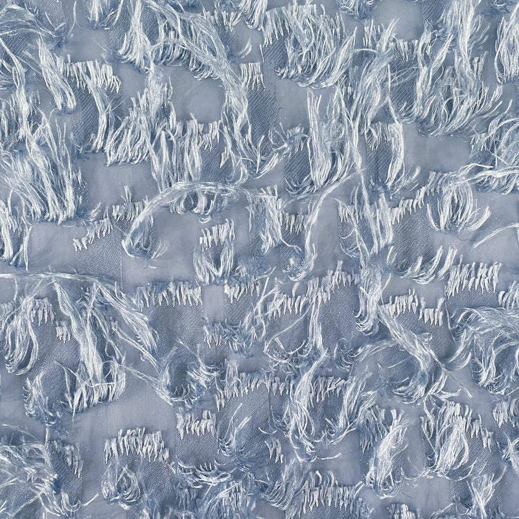 Dobby Fringed Chiffon - Light Blue