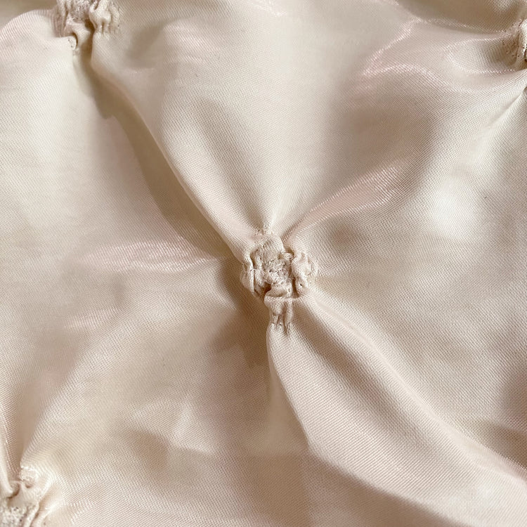 Diamond Smocked Glossy Finish Satin - Cornsilk
