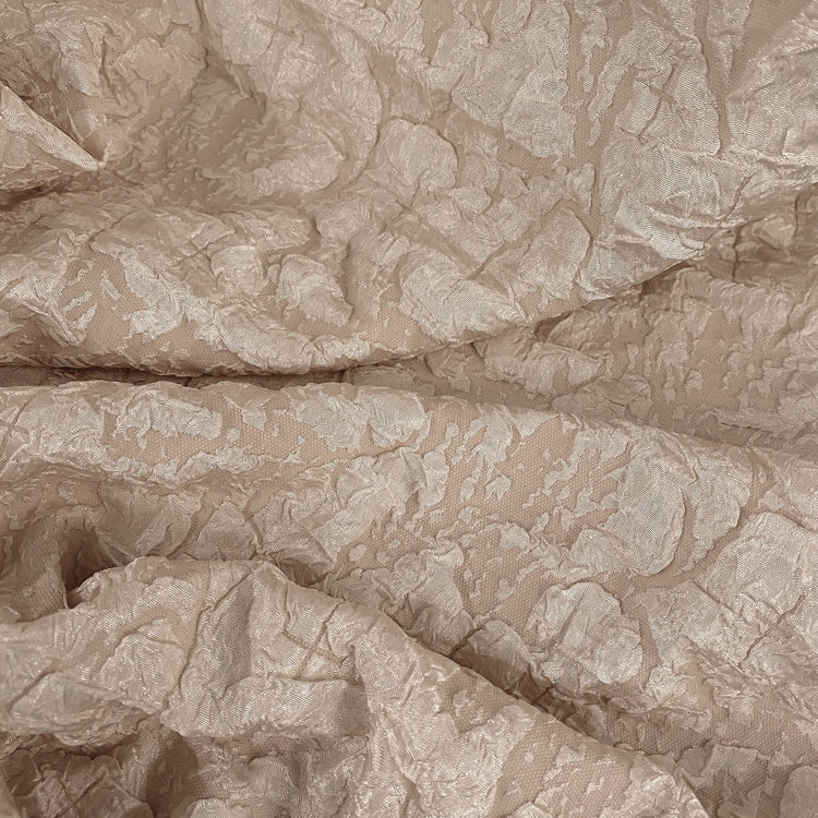 Crinkle Textured Cloqué - Tan Brown