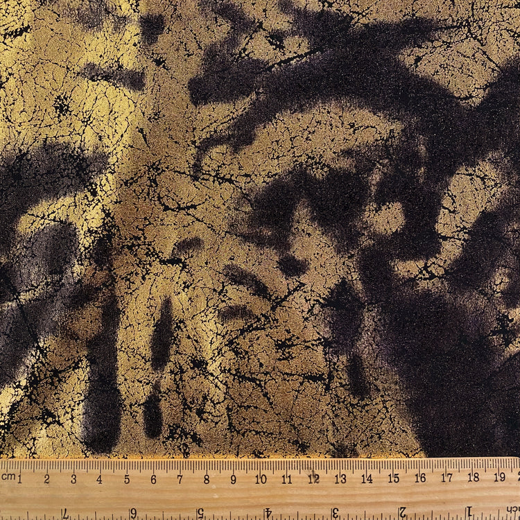 Antiqued Abstract Metallic Foil - Black/Gold