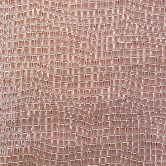 Patent Crocodile Faux Leather - Large Pattern - Light Coral