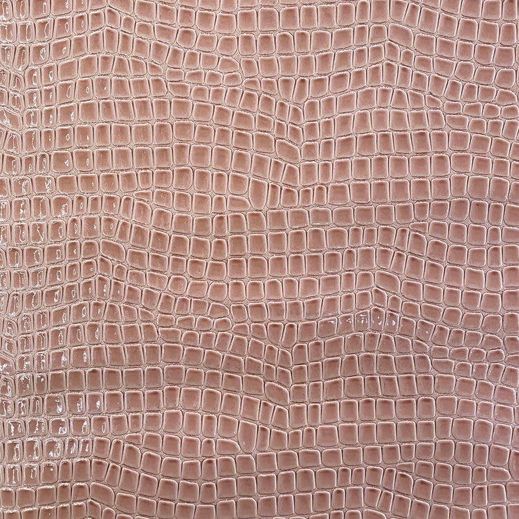 Patent Crocodile Faux Leather - Large Pattern - Light Coral