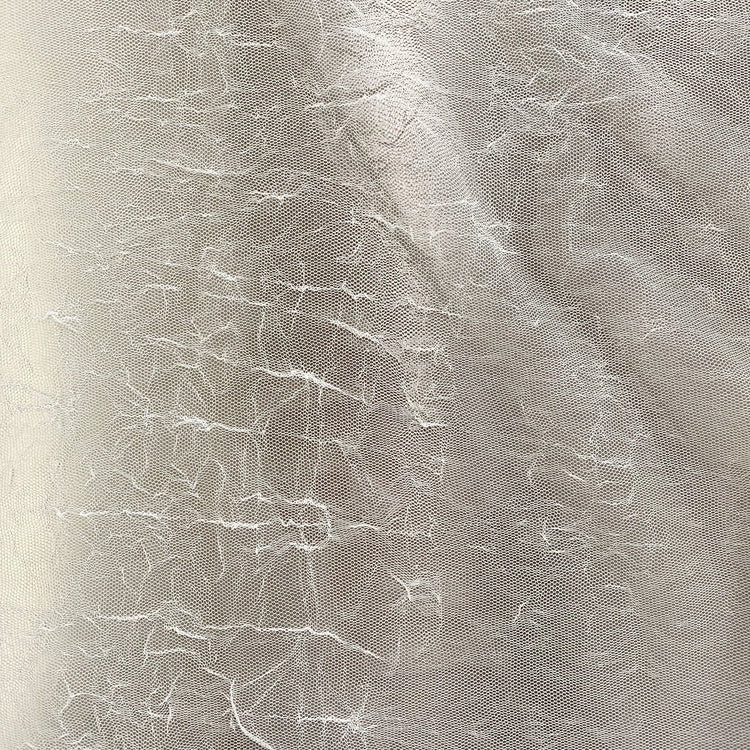 Creased Mesh Knit - Weft Stretch - White