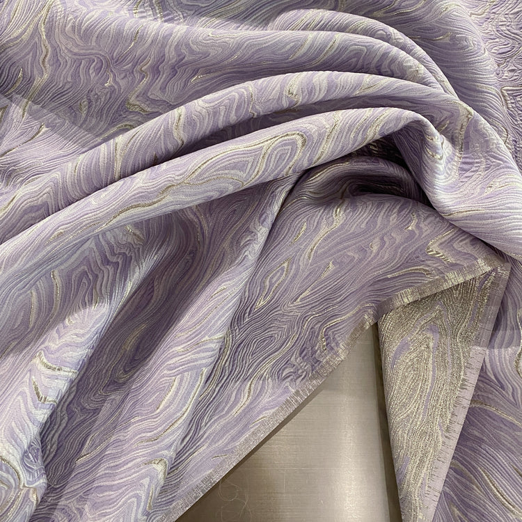 Contour Wave Brocade - Pale Purple/Silver Metallic