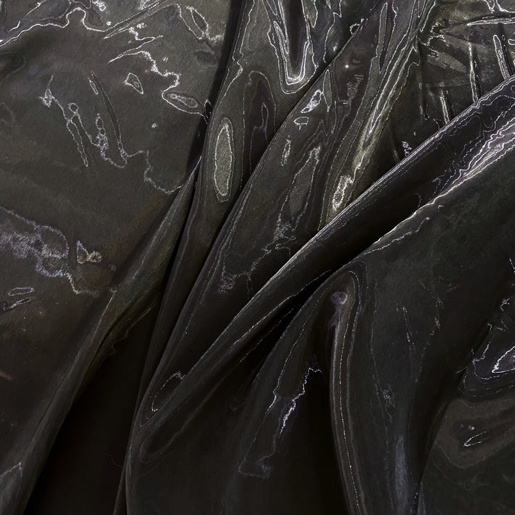 Fabric Lab Exclusive - Satin Backed Liquid Shimmer - Gunmetal