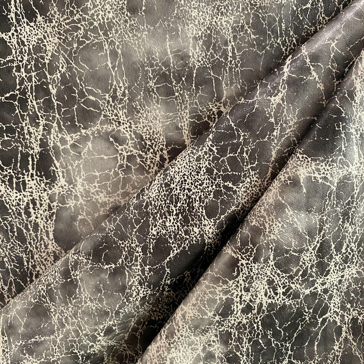 Crackle PU Suede Jersey - Dark Grey / Beige