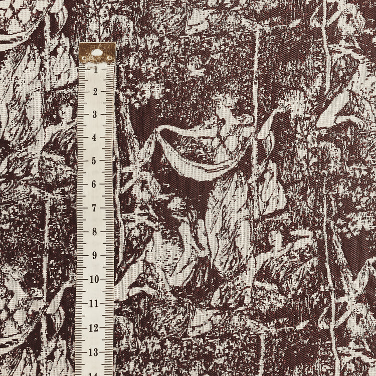 Baroque Garden Poly/Cotton Jacquard  - Burnt Sienna Brown