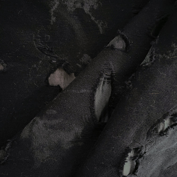 Distressed Coupé Organza Twill - Black