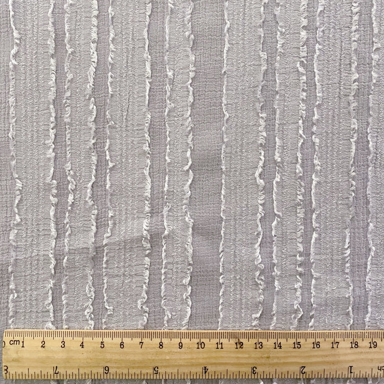 Flange Striped Sheer Crepon - Silver Grey
