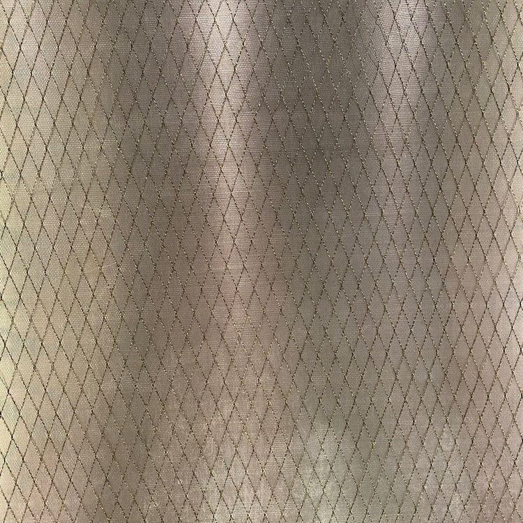 Metallic Diamond Hatch Mesh - Black/Gold