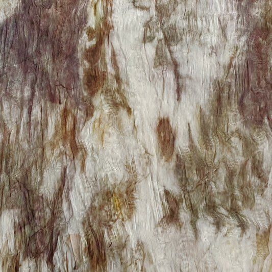 Wetlands Chiffon Plisse - Dark Olive/Rosy Brown