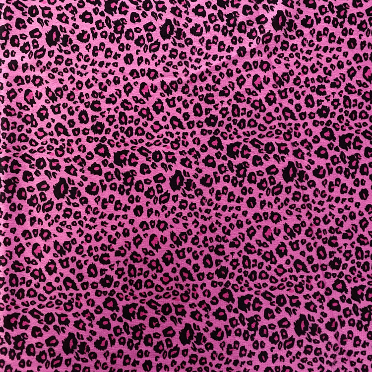 Leopard Print Velour - Hot Pink/ Black
