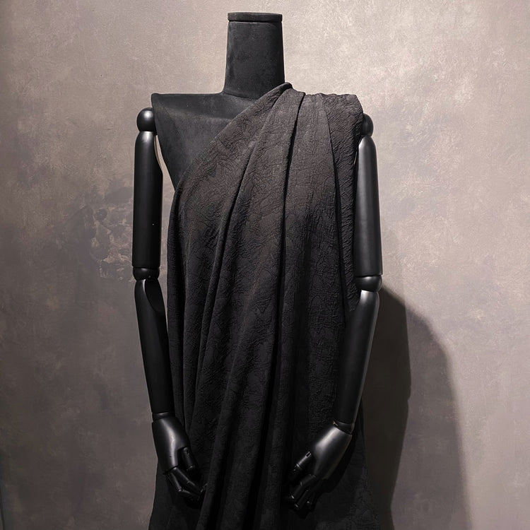 Abstract Mottled Cloqué - Black