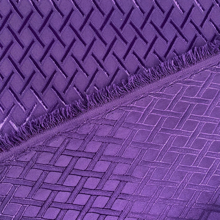 Diamond Hatch Poly/Spandex Damask - Purple