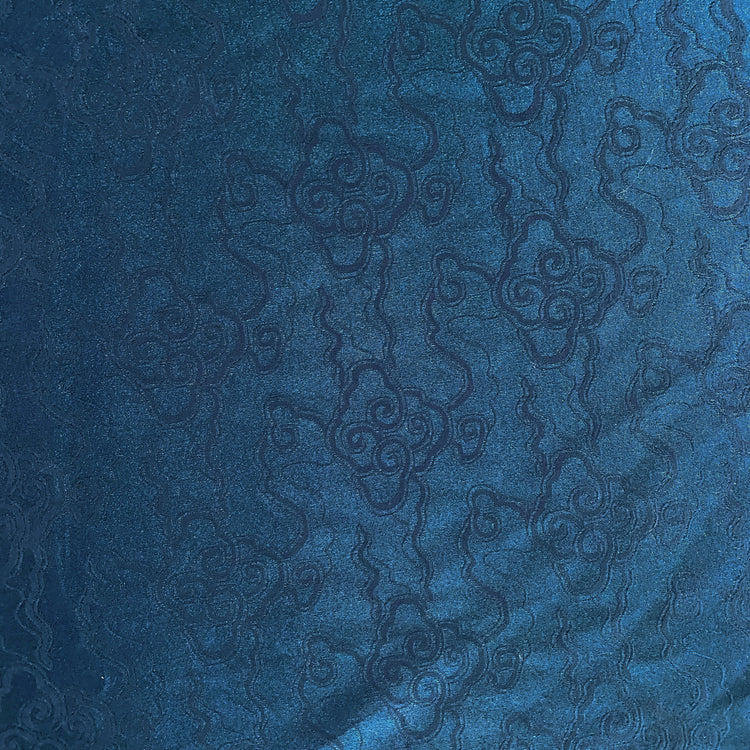 Gentle Clouds Satin Damask - Aquamarine