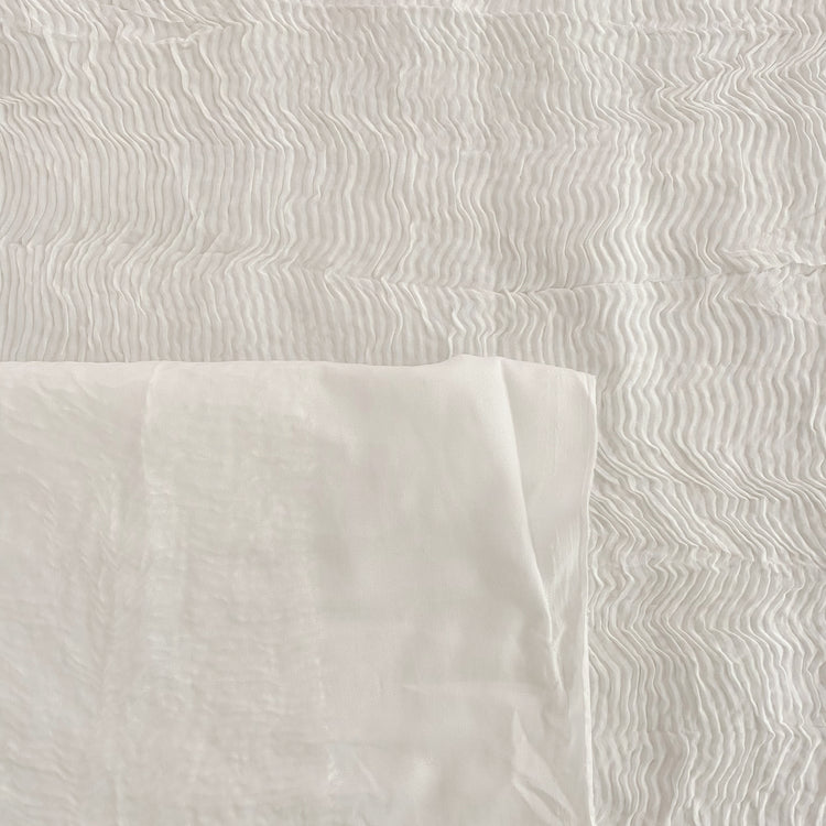 Bonded Chiffon Plisse - White