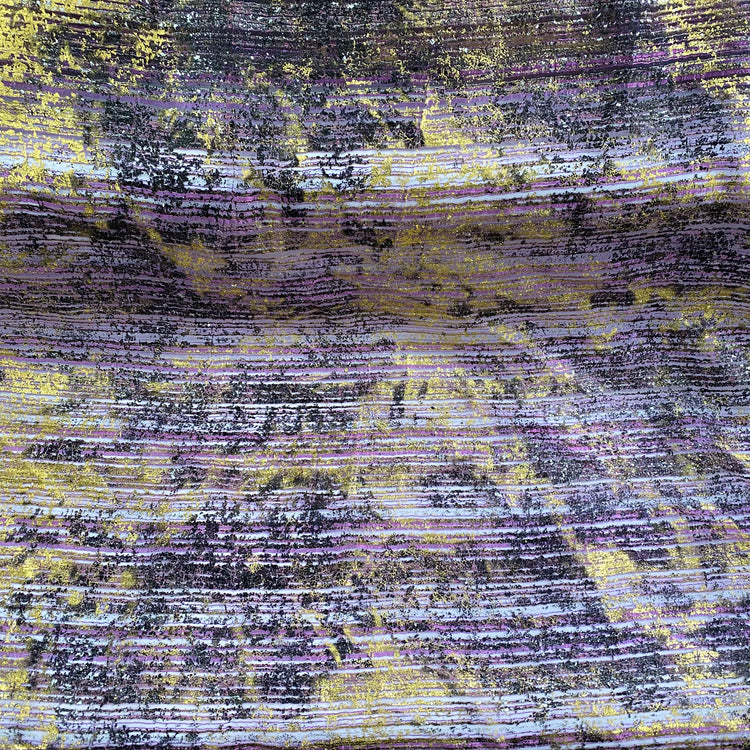 Foiled Devore - Dark Violet/Gold