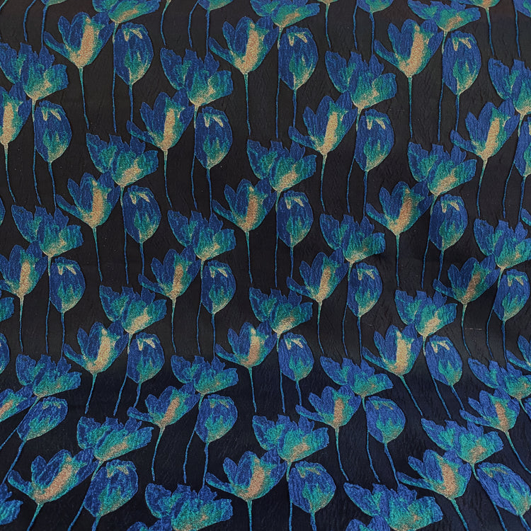 Spring Blossom Brocade - Metallic - Turquoise