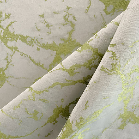 Abstract Marble Jacquard - Lawn Green / Pale Silver