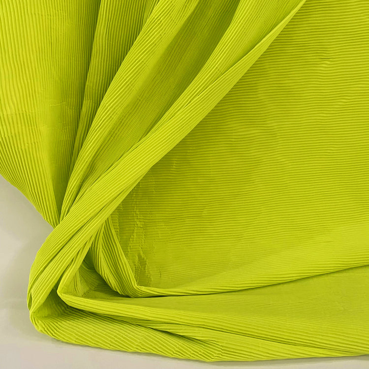 Accordion-Pleated Taffeta - Green Yellow