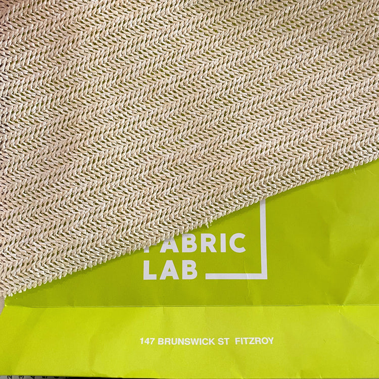 Chevron Basket Weave -  Cream/White