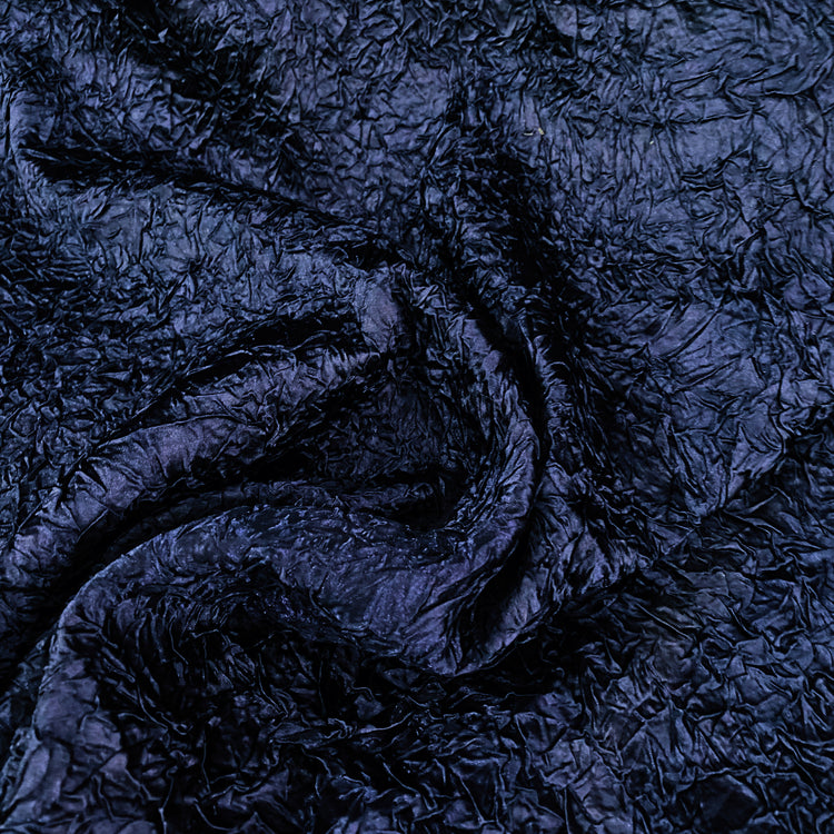 Crushed Satin - Bonded - Navy