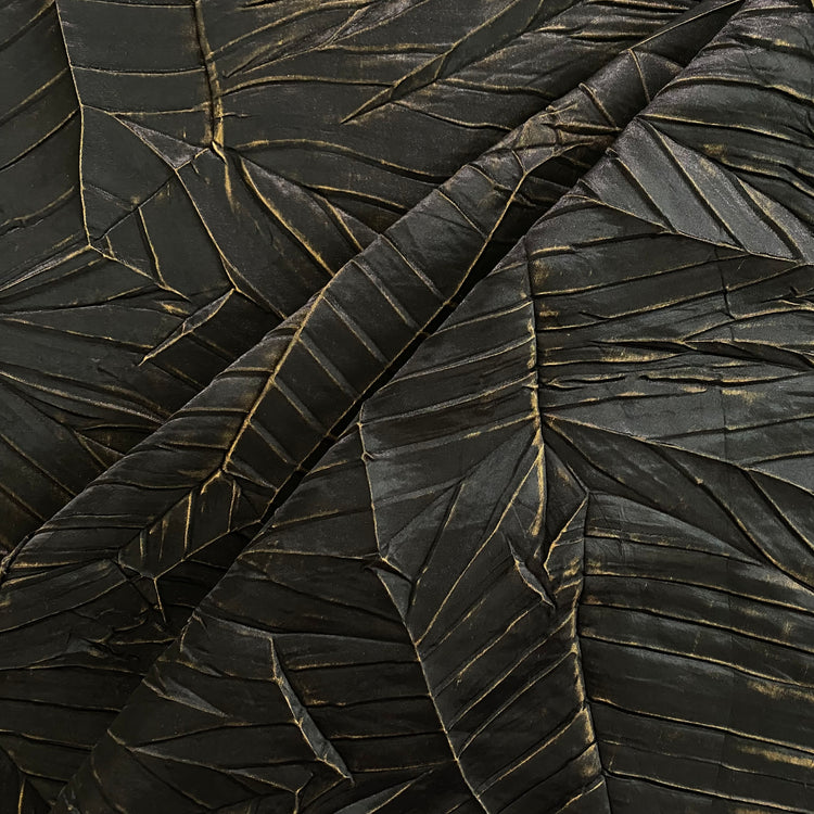 Tarnished Tangram Plisse Satin - Black / Gold