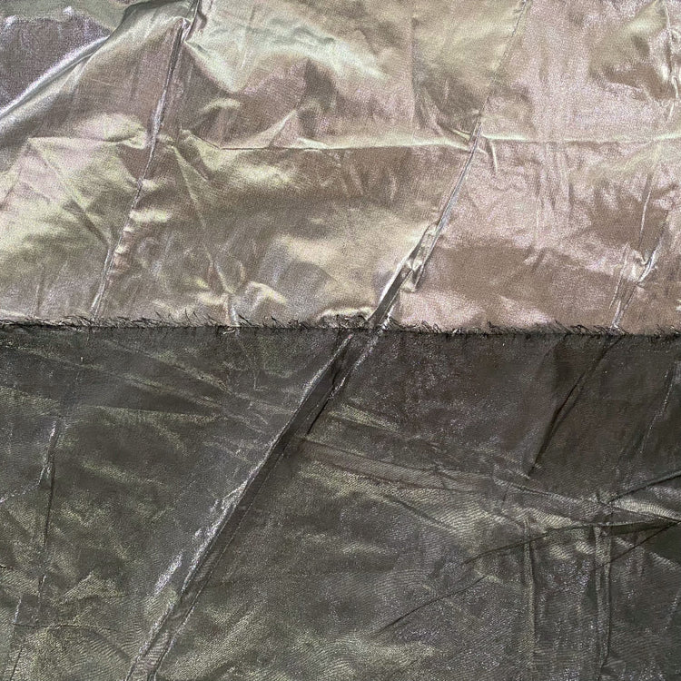 Metallic Foil Tissue Organza - Silver / Black