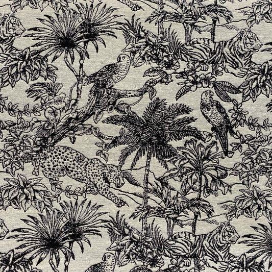 Tropical Cotton/Poly Jacquard - White/Black