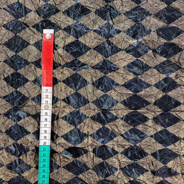 Metallic Foil Harlequin Argyle - Black / Gold