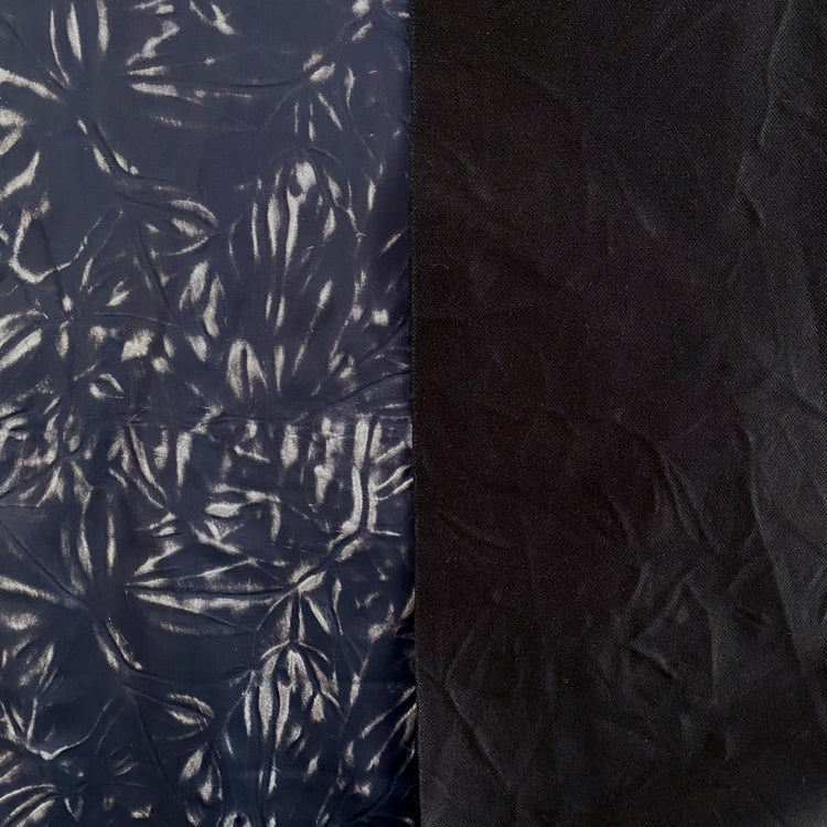 Burnished Bonded Cloqué Taffeta - Navy/Silver