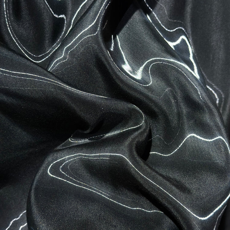 Fabric Lab Exclusive - Satin Backed Liquid Shimmer - Black